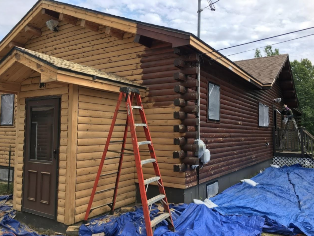 log home media blasting